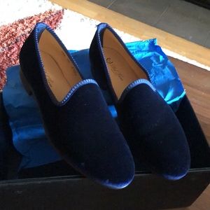 Del Toro Velvet Slipper | Navy | Size 12